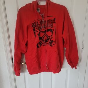 Gildan Red Zip-Up Hoodie